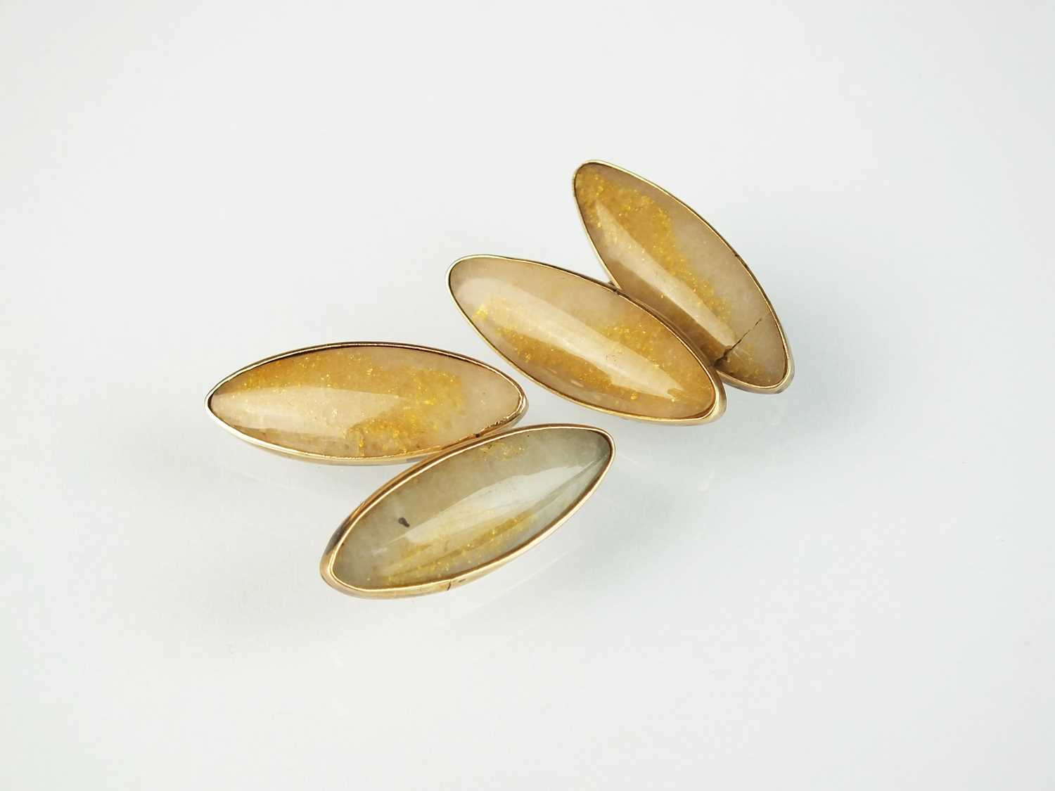 A pair of quartz agate cufflinks