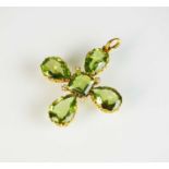 A 19th century Maltese cross peridot pendant