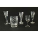 A group of George III drinking glasses