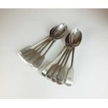 A set of ten Victorian Fiddle pattern silver teaspoons
