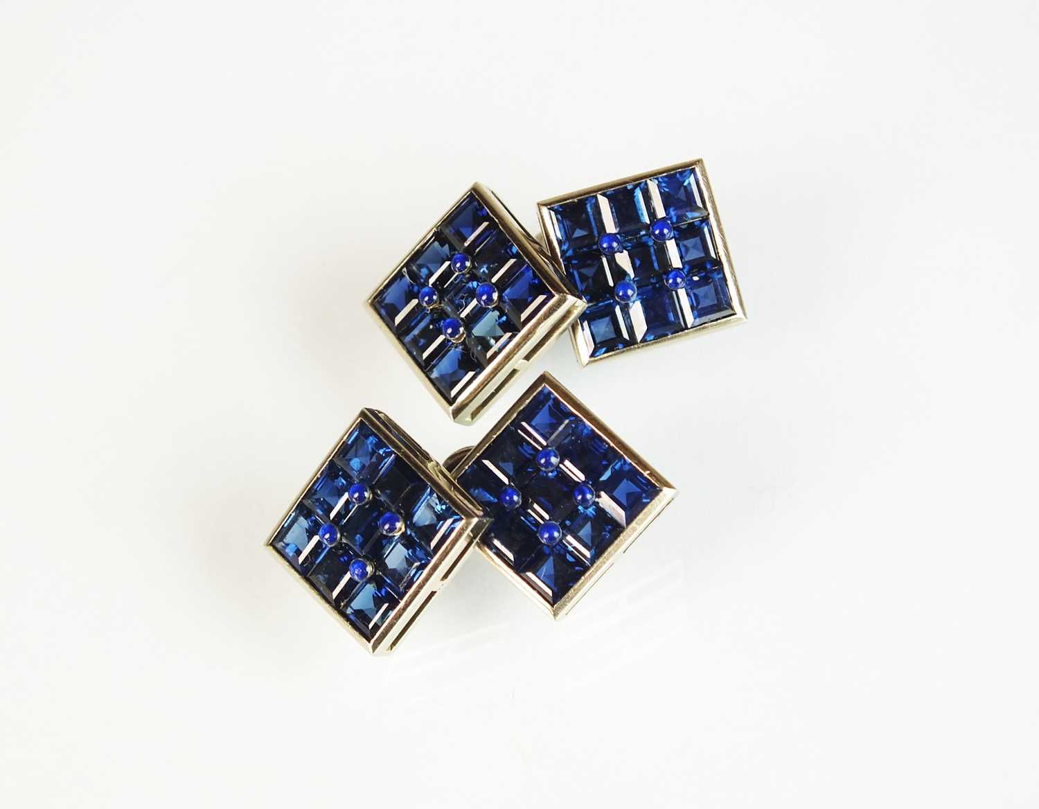 A pair of sapphire cufflinks