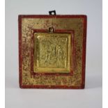 A 19th century Russian, gold coloured metal, ‘portable’ icon