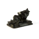 Antonin Aigon (French, 1837-1885), 'Les Deux Rats and L'oeve', bronze