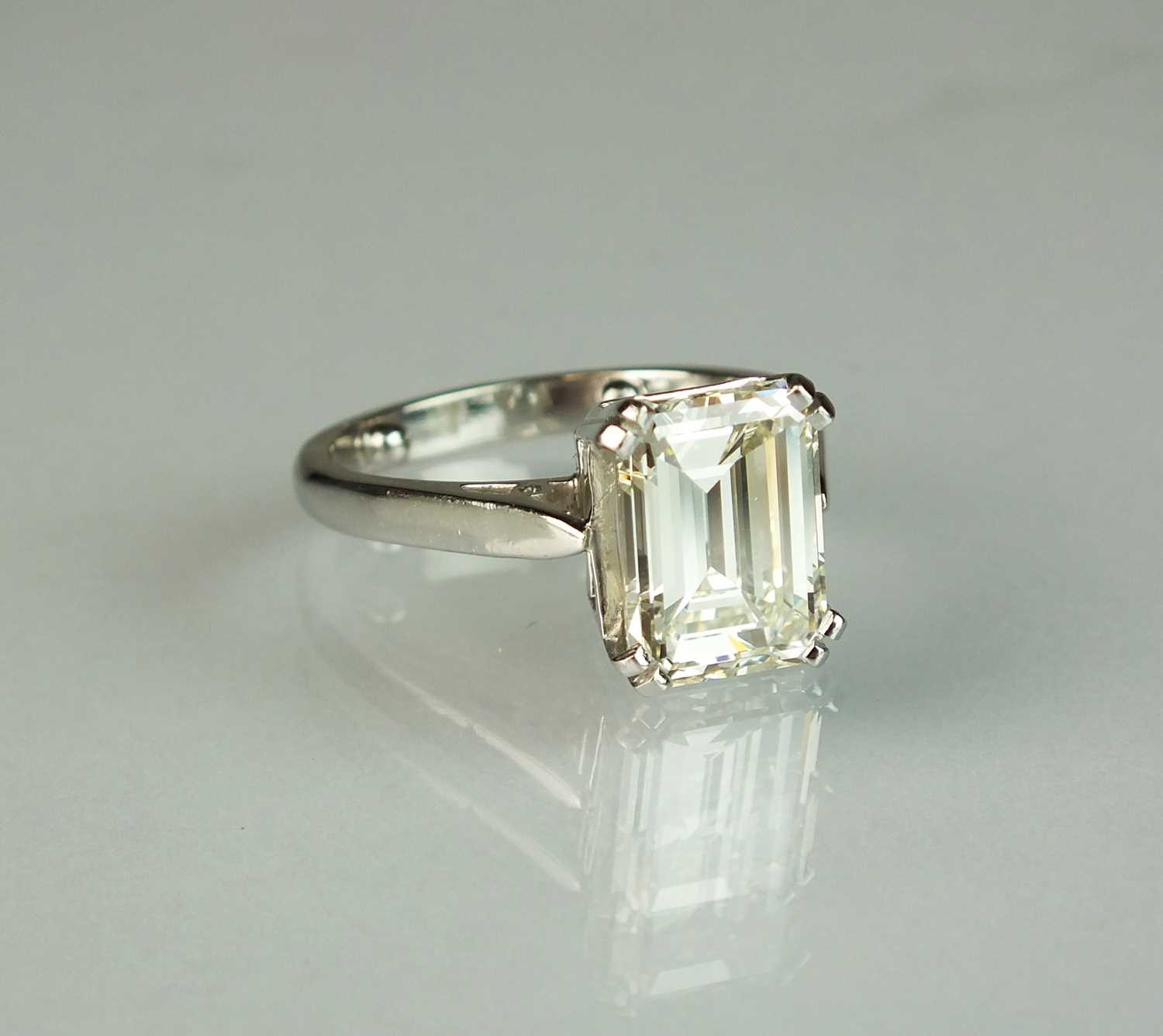 A platinum single stone diamond ring