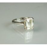 A platinum single stone diamond ring