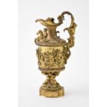 E* De Labroue, a late 19th century gilt bronze ewer, in the style of Benvenuto Cellini