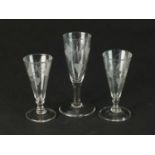 Three 18th-century ale glasses