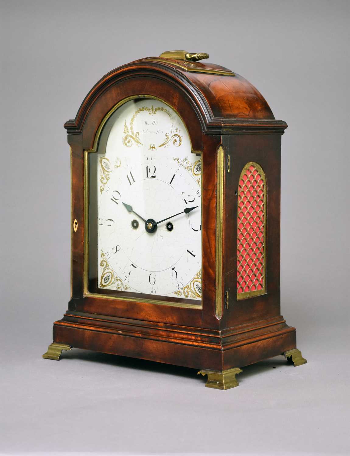 A 19th century mahogany bracket clock by William Hills, Gloucester