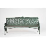 A Coalbrookdale 'Nasturtium' pattern garden bench