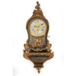 A late 19th century French boulle and gilt metal bracket clock and bracket