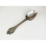 An early 18th century German stylised trefid white metal spoon
