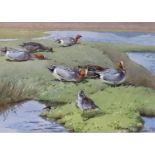 Eric Arthur Roberts Ennion (1900-1981) Wigeon Grazing by Loch Garry