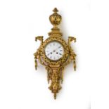 A 19th century French gilt brass/bronze cartel wall clock