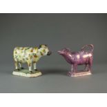 Two cow creamers, early 19th century