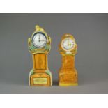 Two English prattware grandfather clocks, early 19th century