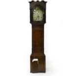A Welsh oak and mahogany painted dial longcase clock for restoration