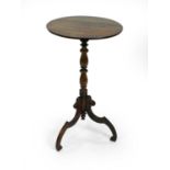 A Victorian rosewood circular top tripod table