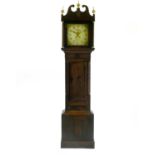 A George III oak painted dial longcase clock