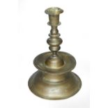 An 18th/19th century, 17th century style, brass candlestick
