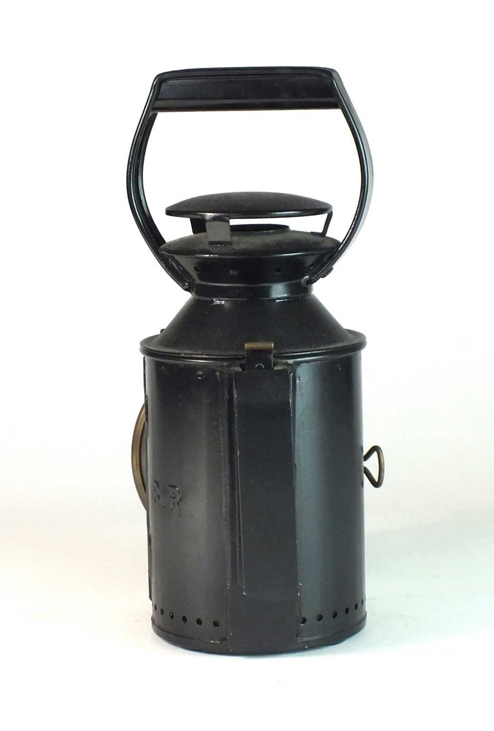 A British Railway metal lantern, probably a reproduction - Image 3 of 4