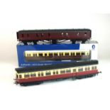 A Dapol, O-gauge, passenger carriage, with two other examples (3)