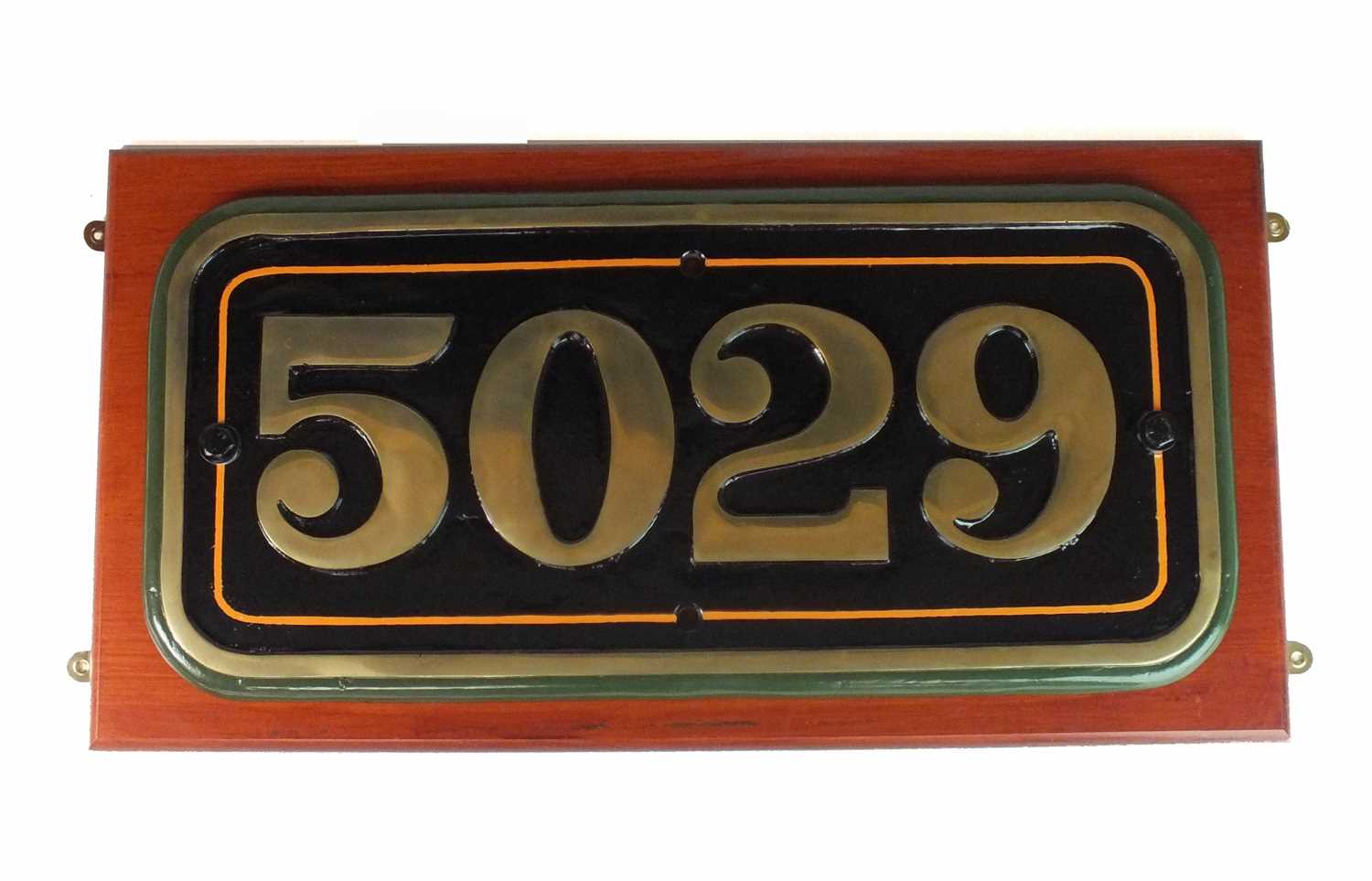 A replica metal locomotive nameplate for Nunney Castle, by Lamb, with cab and smokebox plates '5029' - Image 10 of 20