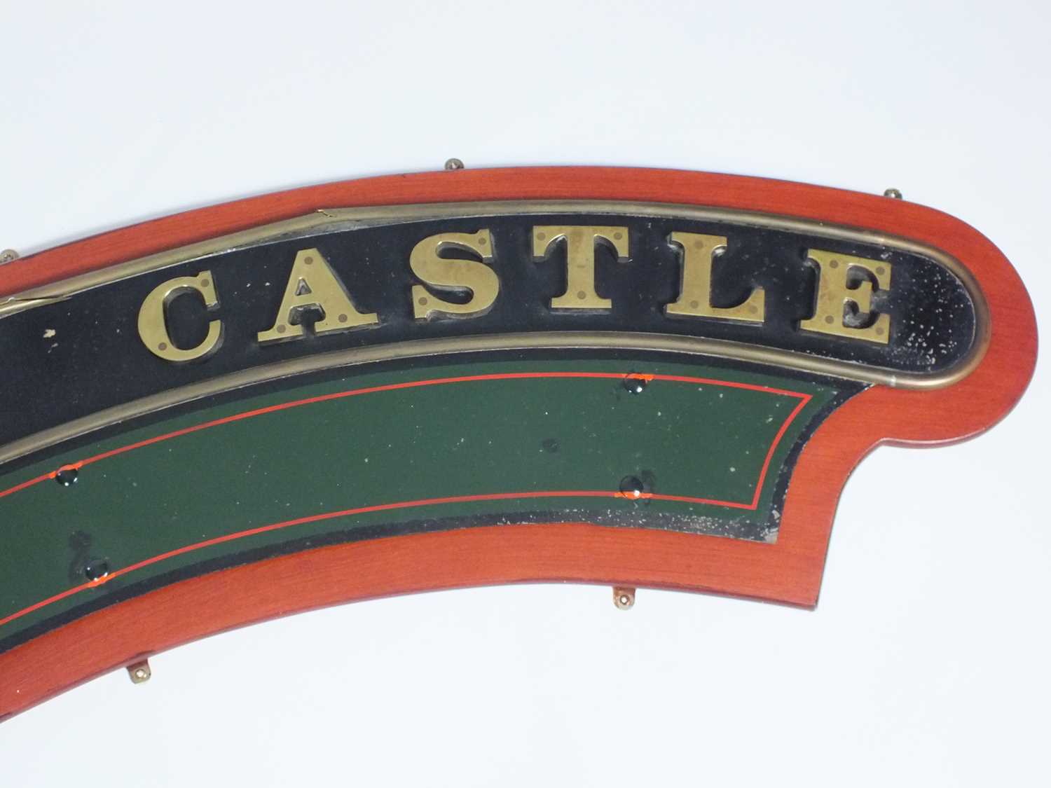 A replica metal locomotive nameplate for Nunney Castle, by Lamb, with cab and smokebox plates '5029' - Image 2 of 20