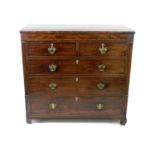 A 19th century mahogany veneered, rectangular chest of drawers