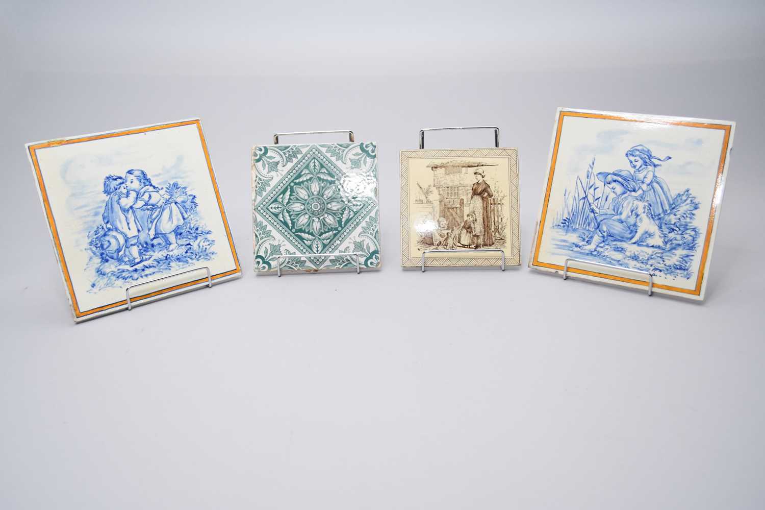 Four late 19th century tiles