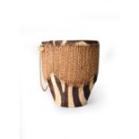 An African plains zebra skin drum