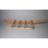 A large Polynesian model canoe