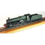 A good O-gauge, scratch-built model of the steam locomotive, GWR, 'Frilsham Manor', with tender