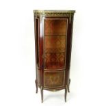 A reproduction, Louis XV style, mahogany, bow-fronted vitrine