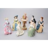 Four Royal Doulton 'Gainsborough Ladies' figures and three others