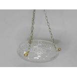 A 20th century cut glass plafonnier type ceiling light