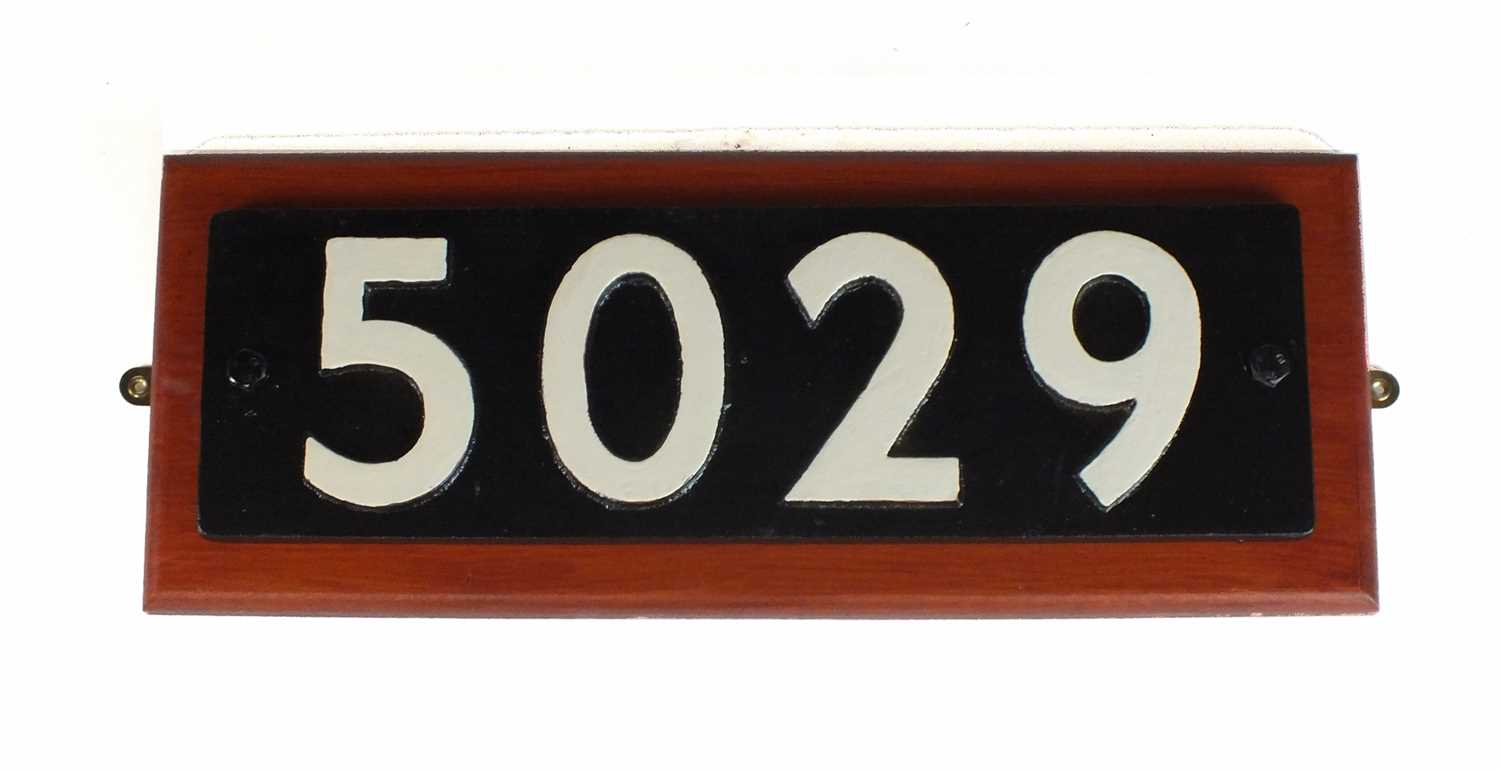 A replica metal locomotive nameplate for Nunney Castle, by Lamb, with cab and smokebox plates '5029' - Image 13 of 20