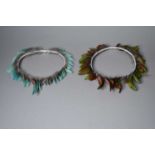 Two South American Brazilian feather headbands