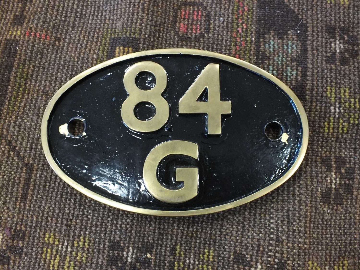 Three reproduction cast metal, shed plates, '89A', '89D' and '6E', all for Oswestry / A cast brass, - Image 6 of 8