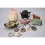 A group of Chinese jade and hardstone scholar's objects, 20th century