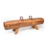 A leather gymnastic pommel horse