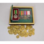 A group of four World War II medals