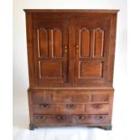 A George III oak livery cupboard, North Wales