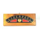 A small reproduction cast metal nameplate, 'Liverpool' and another 'Clun Castle' (2)