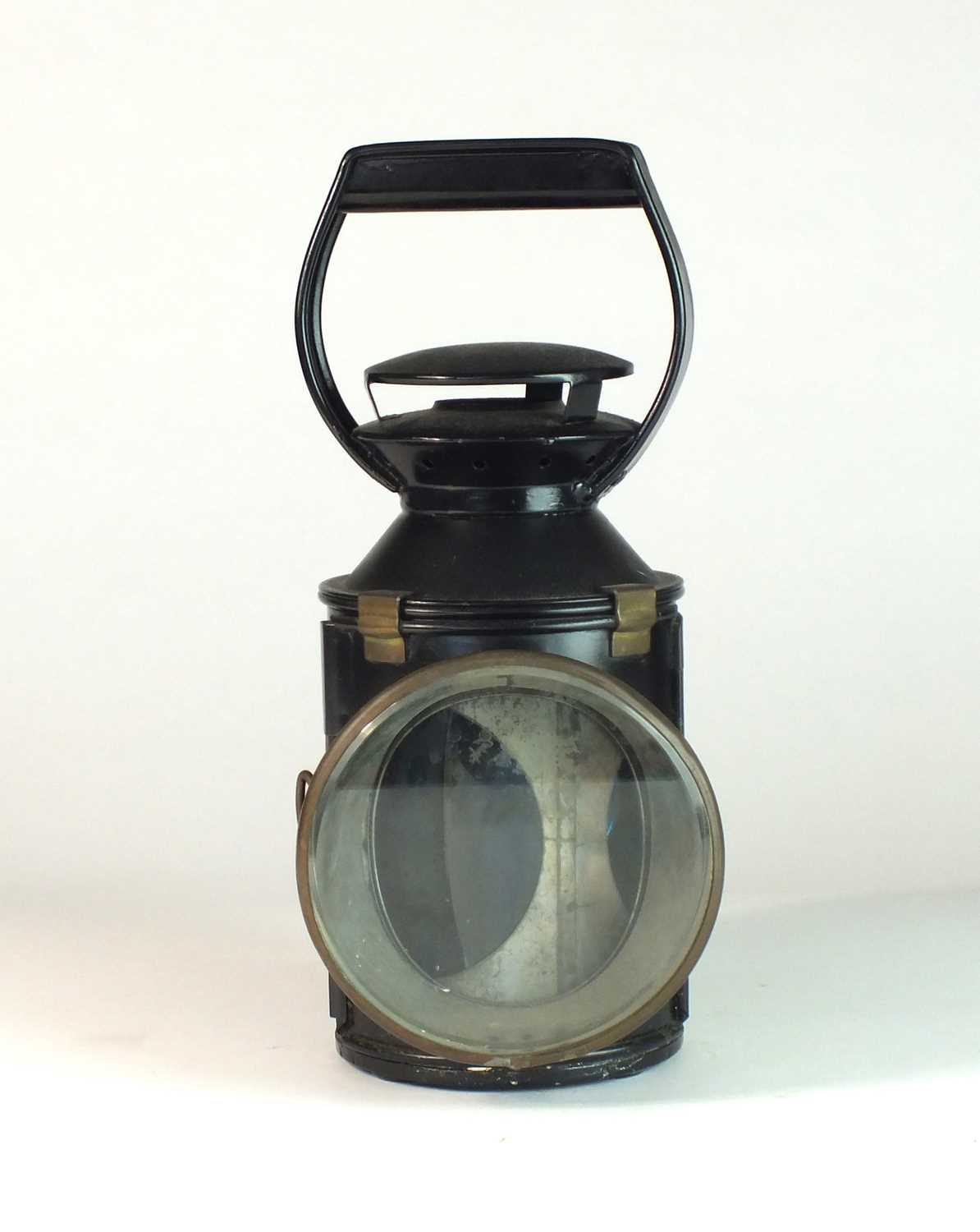 A British Railway metal lantern, probably a reproduction - Image 2 of 4