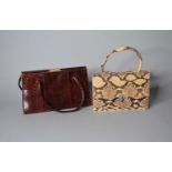 Two vintage leather handbags