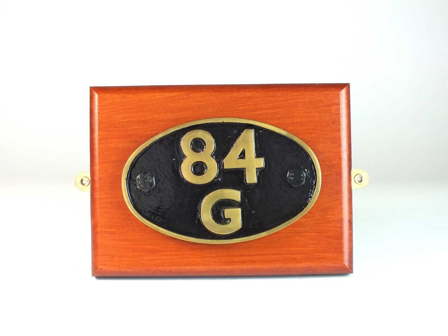 Three reproduction cast metal, shed plates, '89A', '89D' and '6E', all for Oswestry / A cast brass, - Image 3 of 8