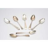 A collection of seven silver spoons