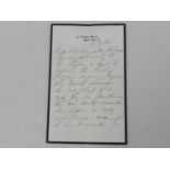 NIGHTINGALE, Florence, nursing pioneer (1820-1910), Autograph letter to a Mr Cooper, returning the