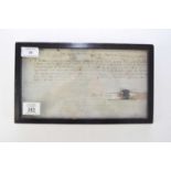 HALE, Matthew (1609-1676), English barrister, Document on vellum. Preacher's license relating to the