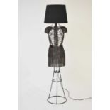 Kevin Rogers, welded chain and metal female torso lamp